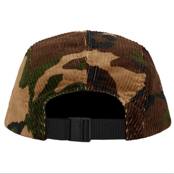 Supreme Camo Green & Brown Corduroy Woodland Camp Cap Hat - Picture 2 of 5